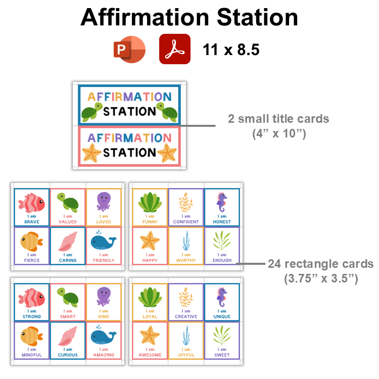 Affirmation Station - Under the Sea | Editable