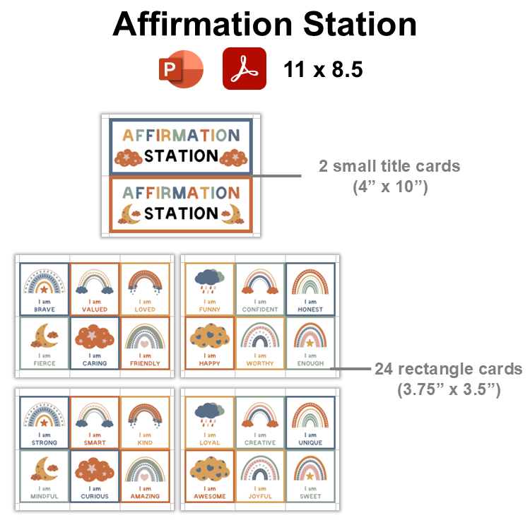 Affirmation Station - Neutral Rainbow | Editable