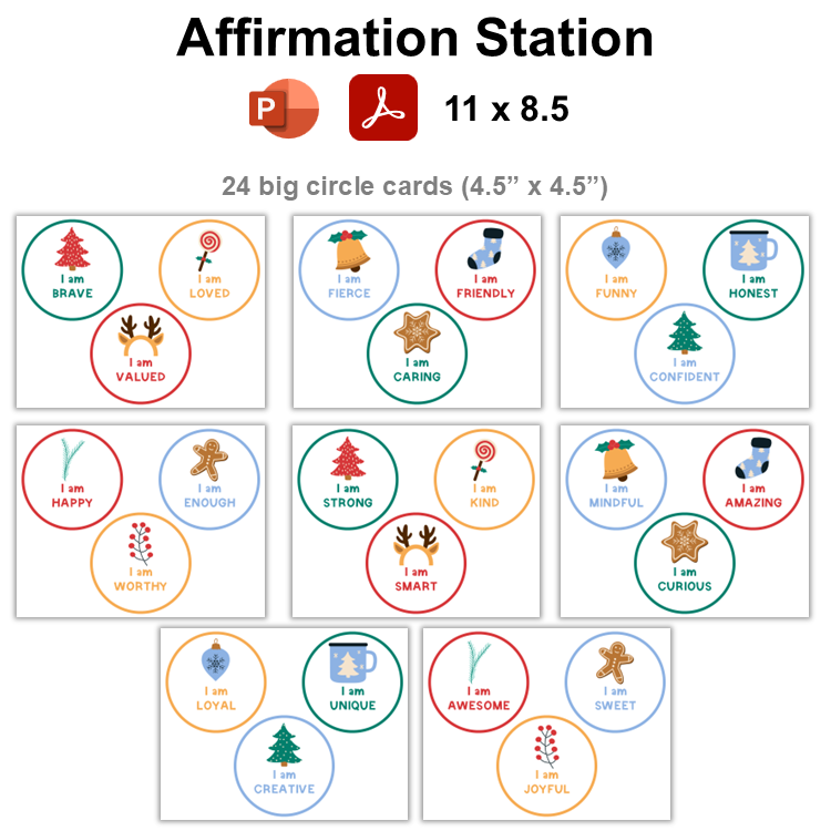 Affirmation Station - Bright Christmas | Editable