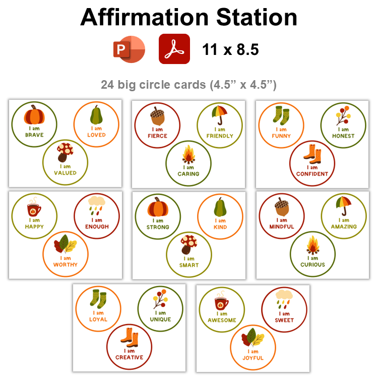 Affirmation Station - Hello Fall | Editable