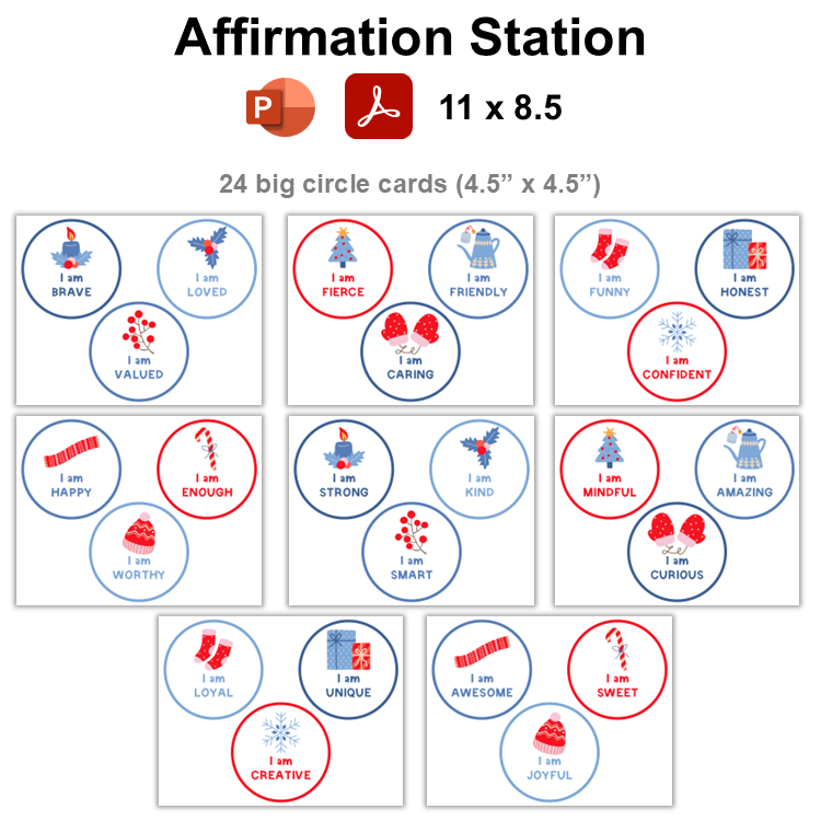 Affirmation Station - Blue Winter | Editable
