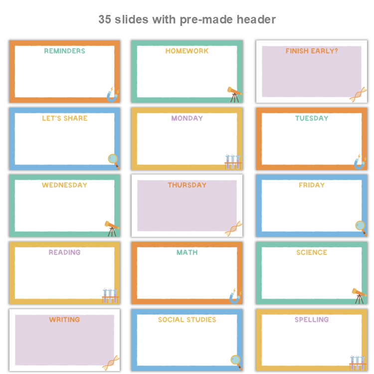 Google Slides Templates Daily Agenda - Pastel Science | Editable