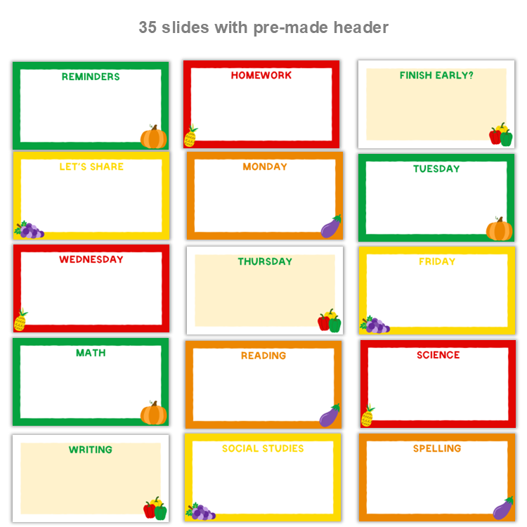 Google Slides Templates Daily Agenda - Healthy Eating | Editable