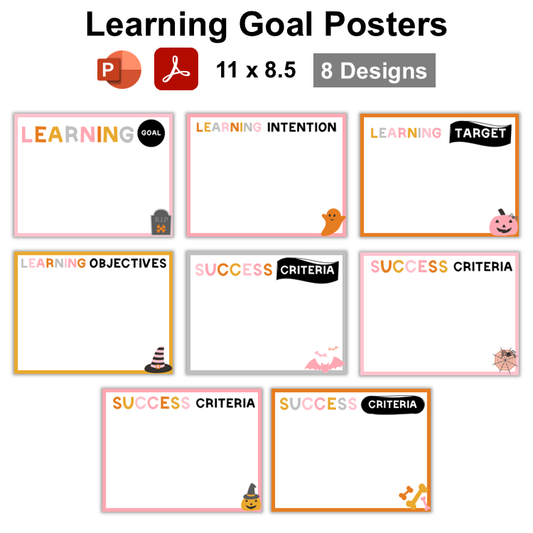 Learning Goal Posters - Pink Halloween | Editable