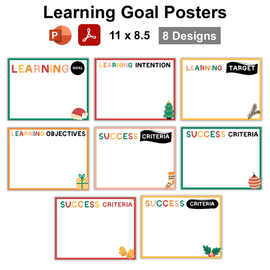 Learning Goal Posters - Cute Christmas | Editable