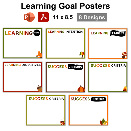 Learning Goal Posters - Hello Fall | Editable