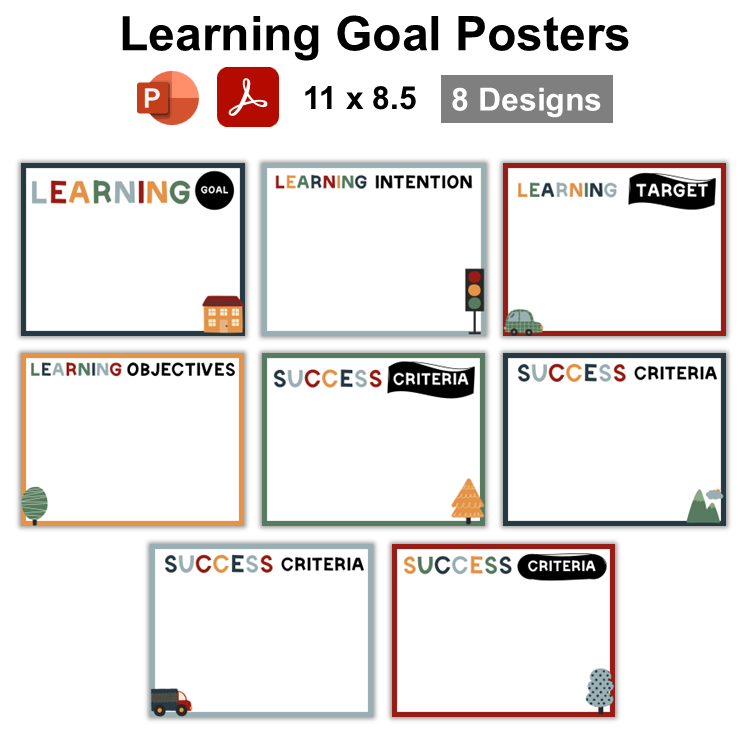 Learning Goal Posters - Little Town | Editable
