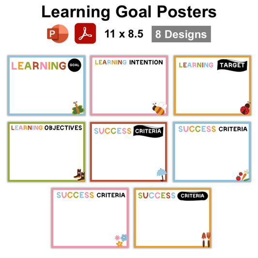 Learning Goal Posters - Colorful Spring | Editable