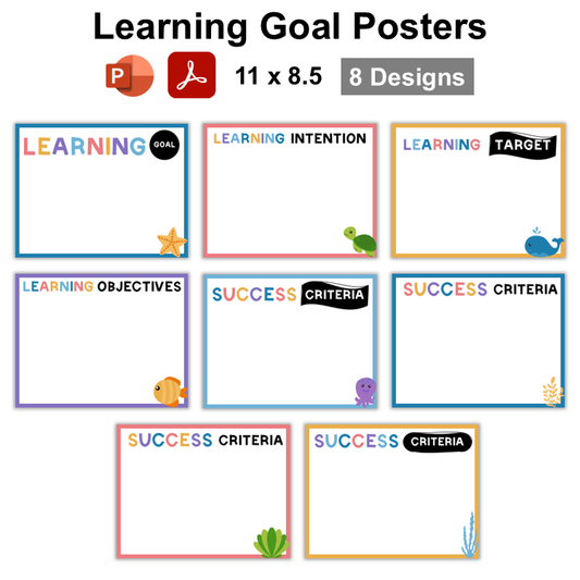Learning Goal Posters - Under the Sea | Editable