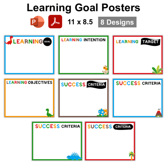 Learning Goal Posters - Cute Dinosaur | Editable