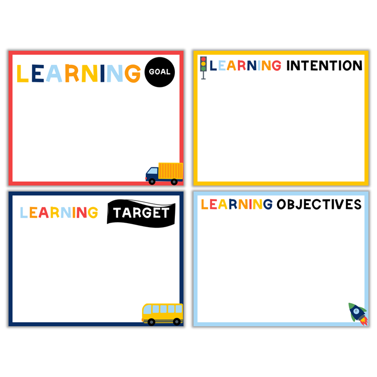 Learning Goal Posters - Cute Transportation | Editable