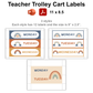 Teacher Trolley Cart Labels - Neutral Rainbow | Editable