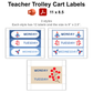 Teacher Trolley Cart Labels - Blue Winter | Editable