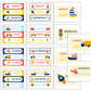 Teacher Trolley Cart Labels - Cute Transportation | Editable