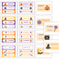 Teacher Trolley Cart Labels - Purple Halloween | Editable
