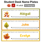 Student Desk Name Plates - Autumn Leaves | Editable