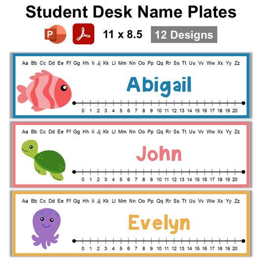 Student Desk Name Plates - Under the Sea | Editable