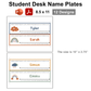 Student Desk Name Plates - Neutral Rainbow | Editable