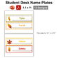 Student Desk Name Plates - Autumn Leaves | Editable