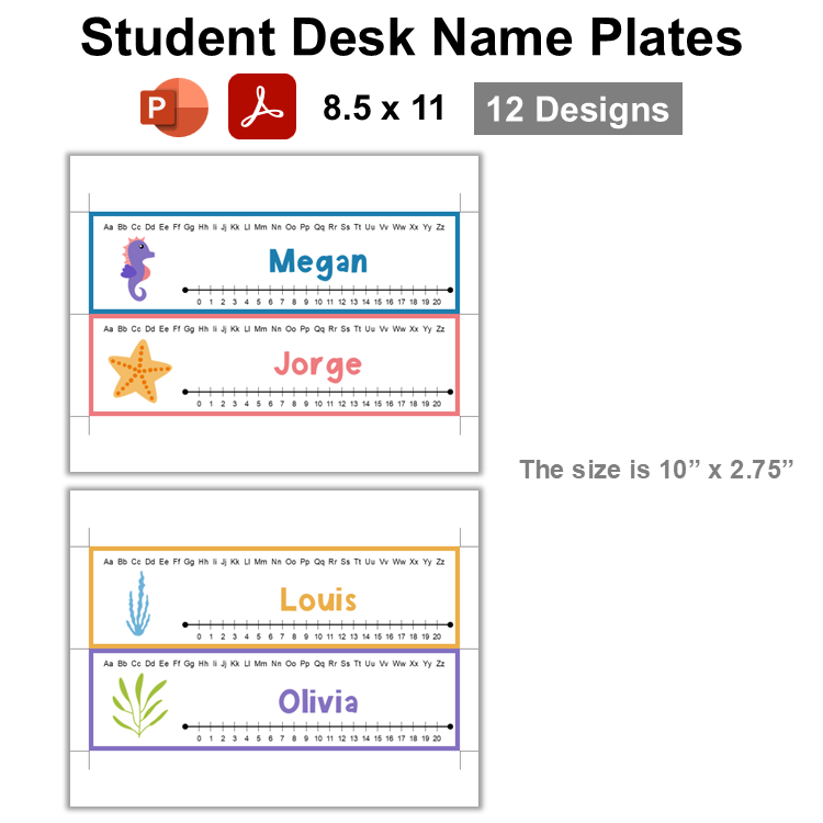 Student Desk Name Plates - Under the Sea | Editable