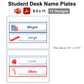 Student Desk Name Plates - Blue Winter | Editable