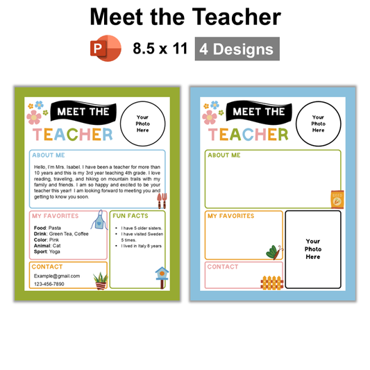 Meet the Teacher - Spring Garden | Editable