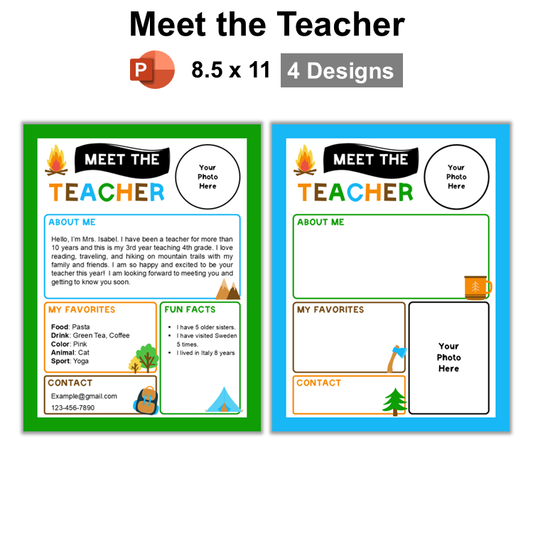 Meet the Teacher - Camping | Editable