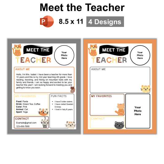 Meet the Teacher - Little Cat | Editable