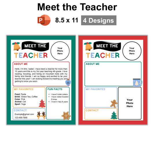 Meet the Teacher - Bright Christmas | Editable