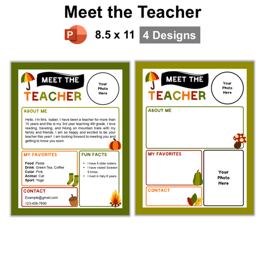Meet the Teacher - Hello Fall | Editable