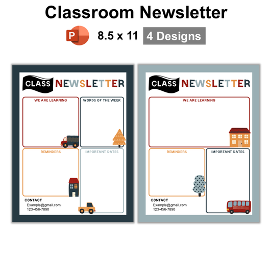 Classroom Newsletter - Little Town | Editable