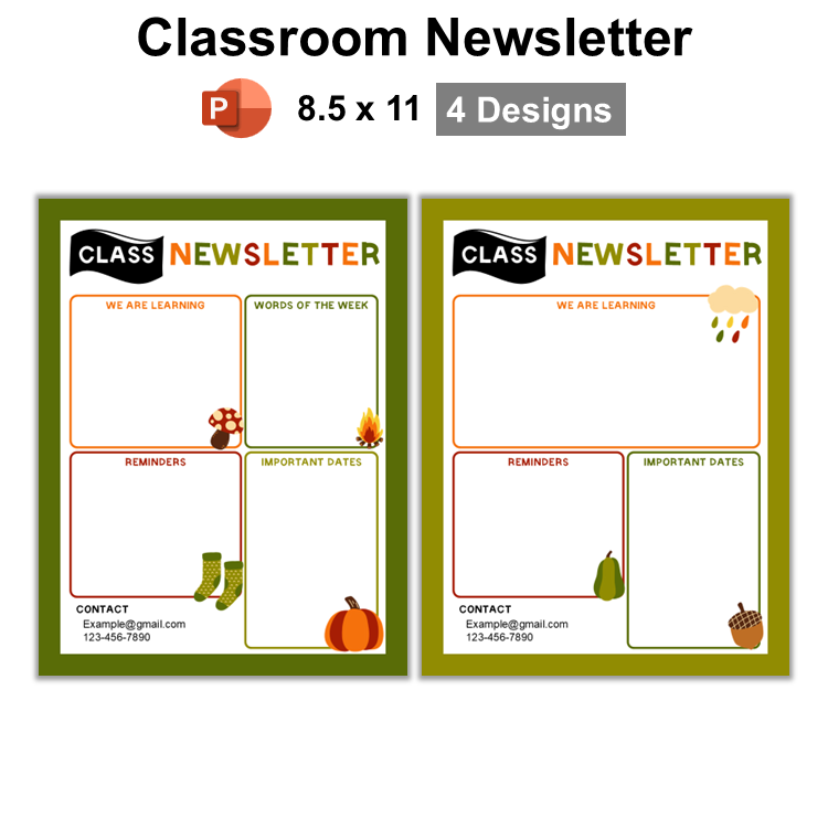 Classroom Newsletter - Hello Fall | Editable