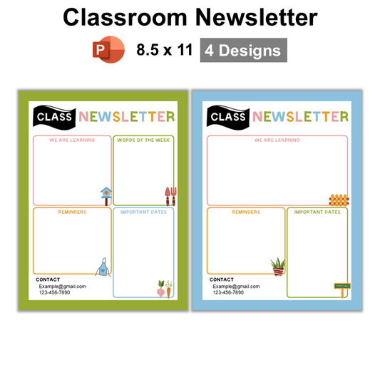 Classroom Newsletter - Spring Garden | Editable