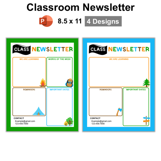 Classroom Newsletter - Camping | Editable