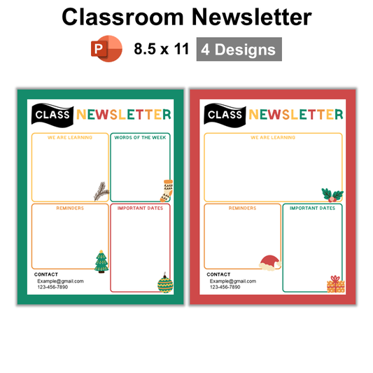 Classroom Newsletter - Cute Christmas | Editable
