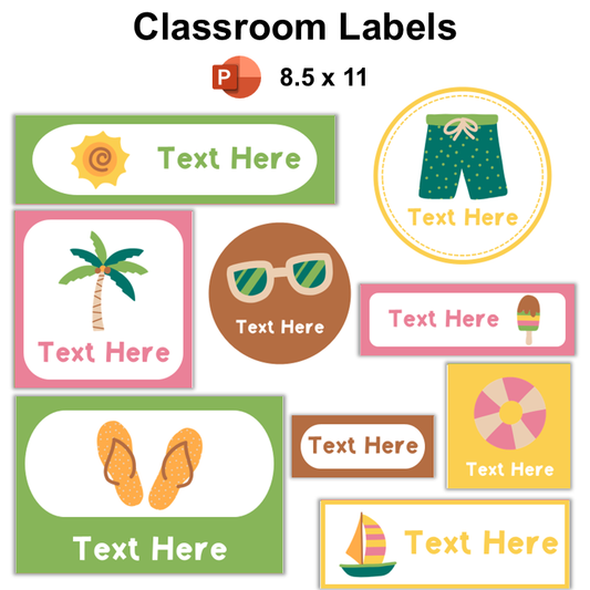 Classroom Labels - Hello Summer | Editable