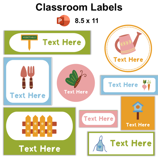 Classroom Labels - Spring Garden | Editable