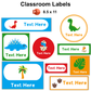 Classroom Labels - Cute Dinosaur | Editable