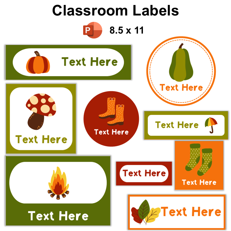 Classroom Labels - Hello Fall | Editable