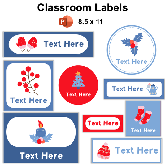 Classroom Labels - Blue Winter | Editable