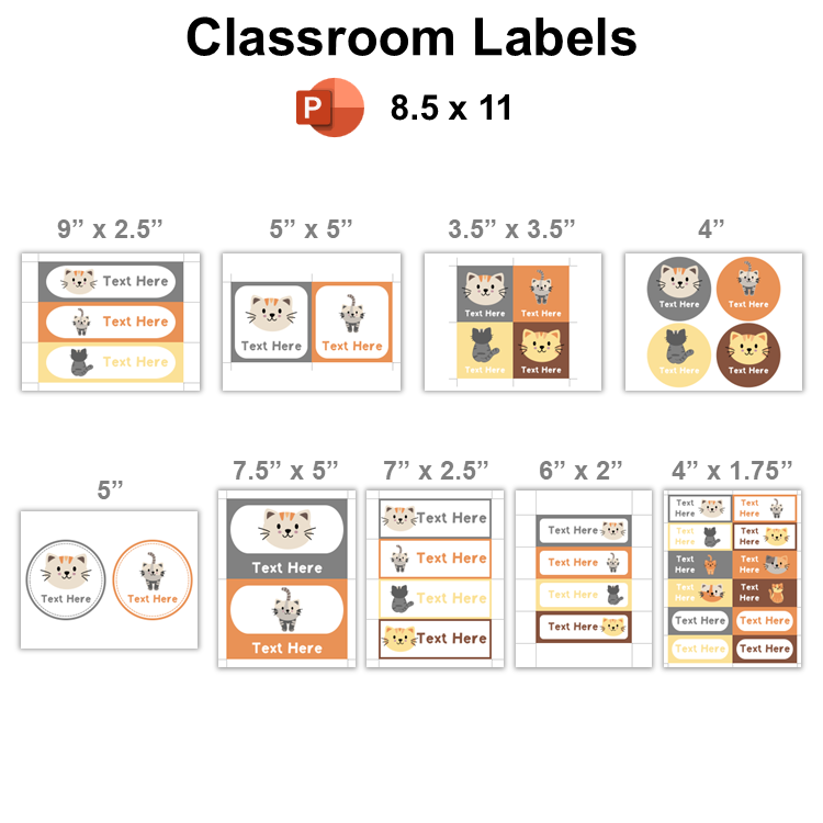 Annotation Label Cat Classroom Labels - Little Cat | Editable – kjunstudio