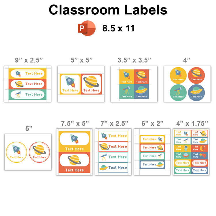 Classroom Labels - Space | Editable