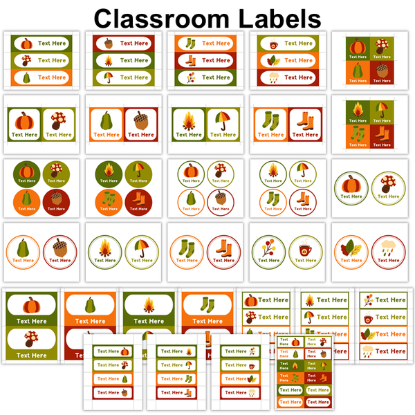 Fall Conference Label Classroom Labels - Hello Fall | Editable – kjunstudio