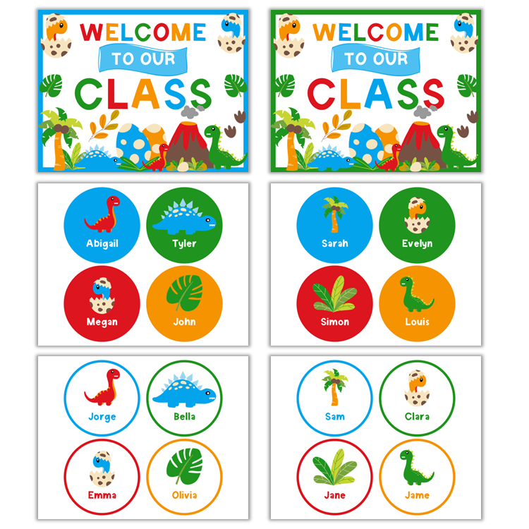 Classroom Door Display - Cute Dinosaur | Editable