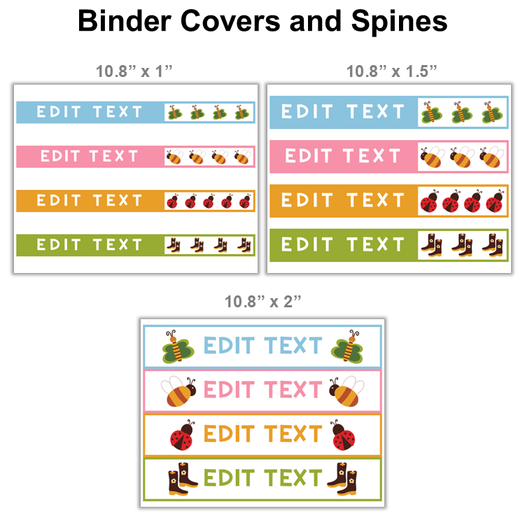 Binder Covers and Spines - Colorful Spring | Editable – kjunstudio