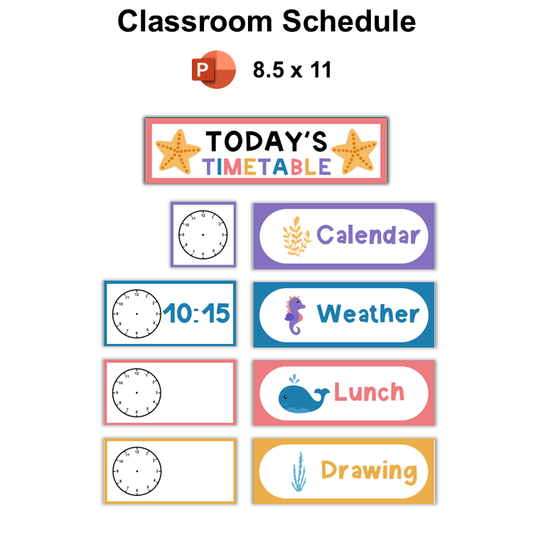 Classroom Schedule - Under the Sea | Editable