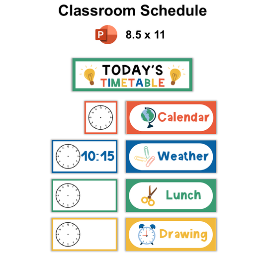 Classroom Schedule - School Supplies | Editable