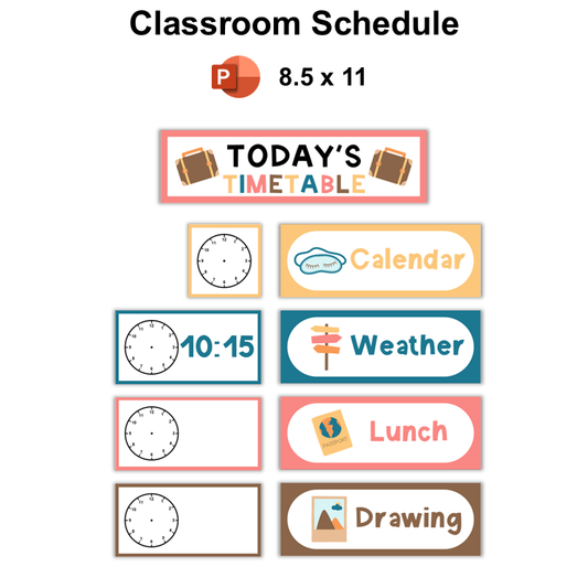 Classroom Schedule - Travel the World | Editable
