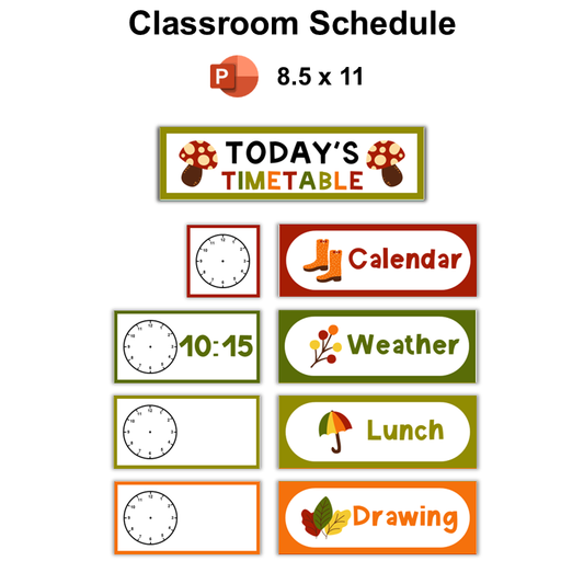 Classroom Schedule - Hello Fall | Editable