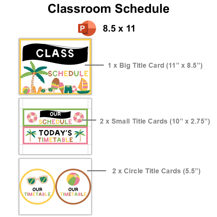 Classroom Schedule - Hello Summer | Editable